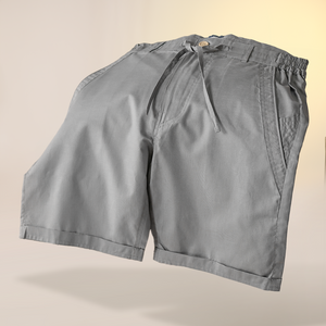 Light Grey - Pewter Cotton Linen Shorts
