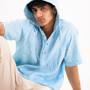 Powder Blue - Summer Popover Hoodie - Powder Blue