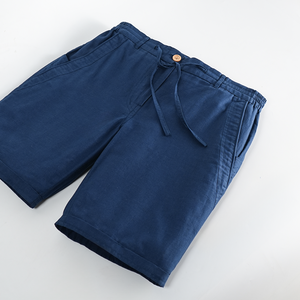 Navy Blue - Yale Cotton Linen Shorts