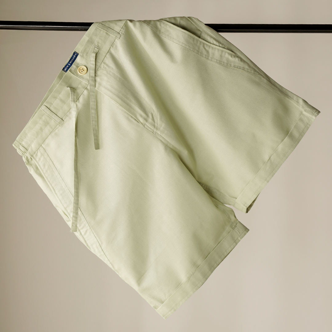 Mint Cotton Linen Shorts