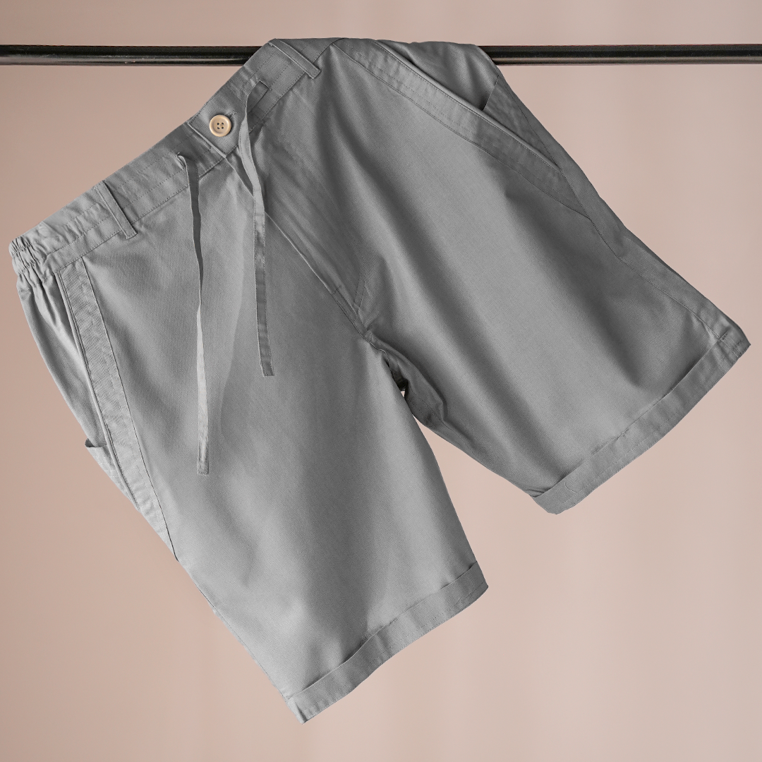 Pewter Cotton Linen Shorts
