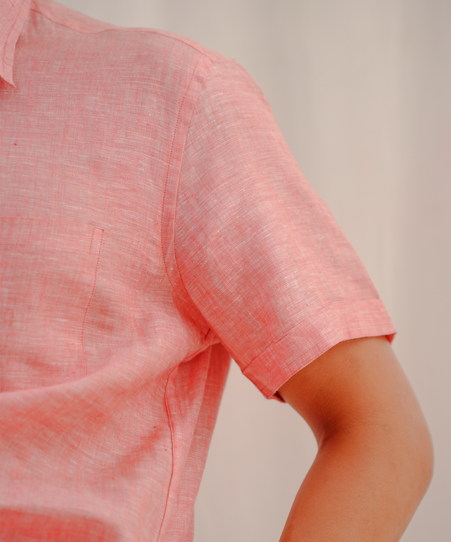 Classic Coral Pink Linen