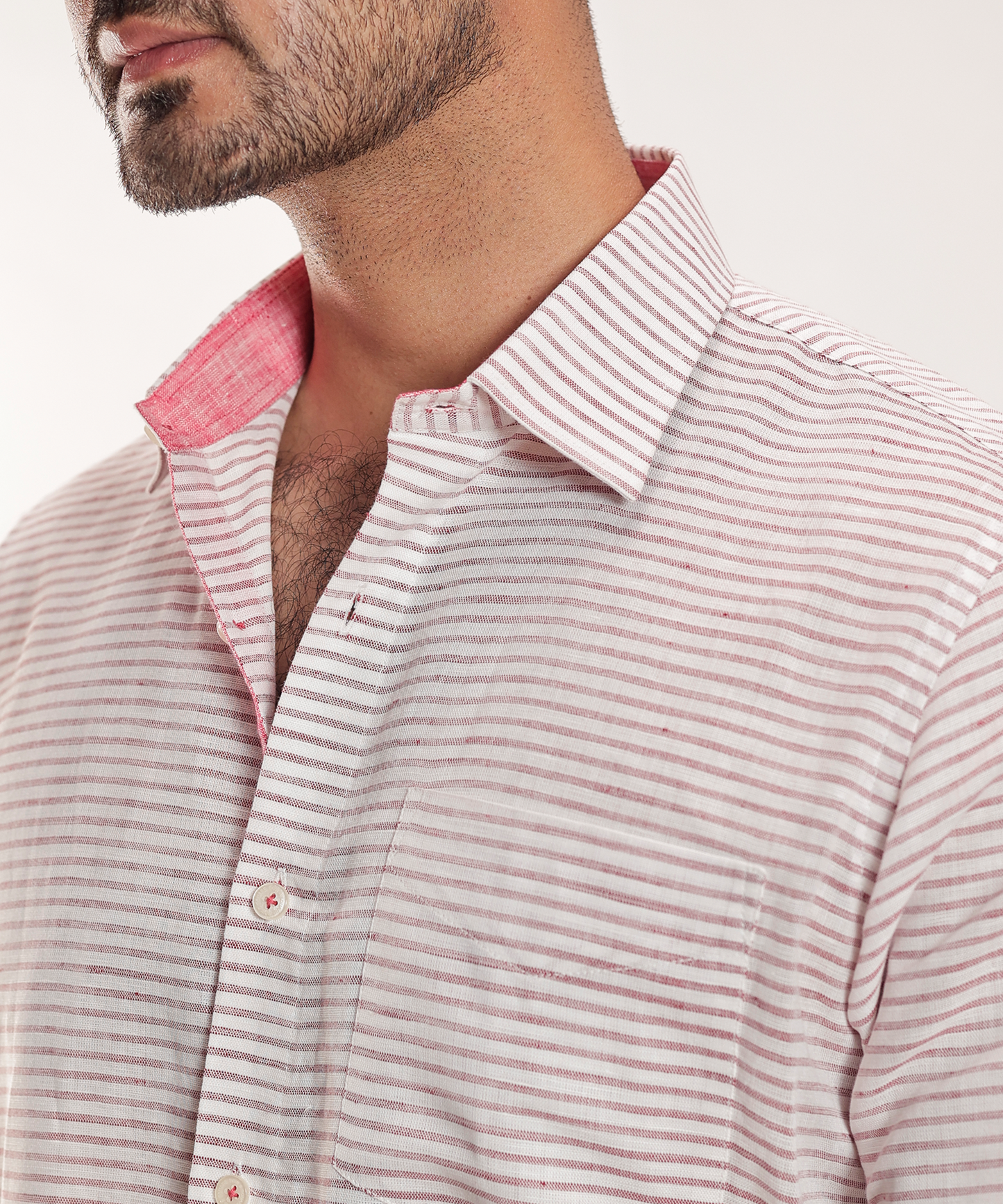 Ivory Carmin Striped Cotton Linen Shirt