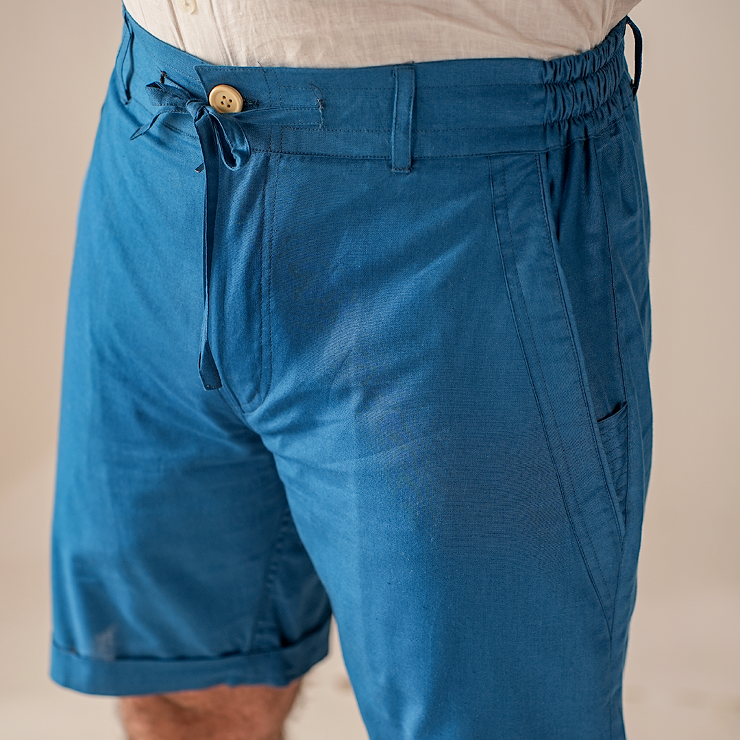 Prussian Cotton Linen Shorts