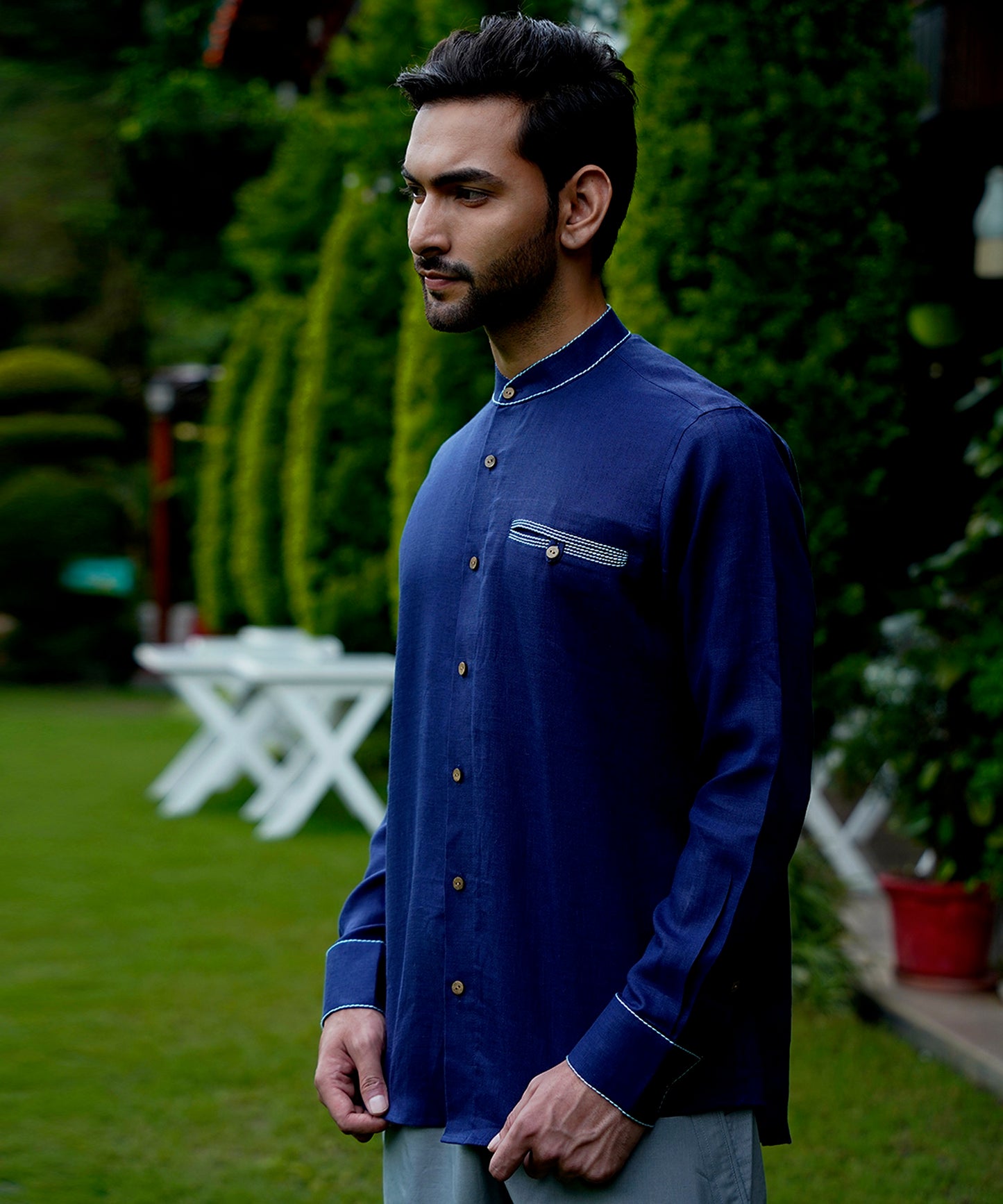 Egyptian Blue Linen Shirt