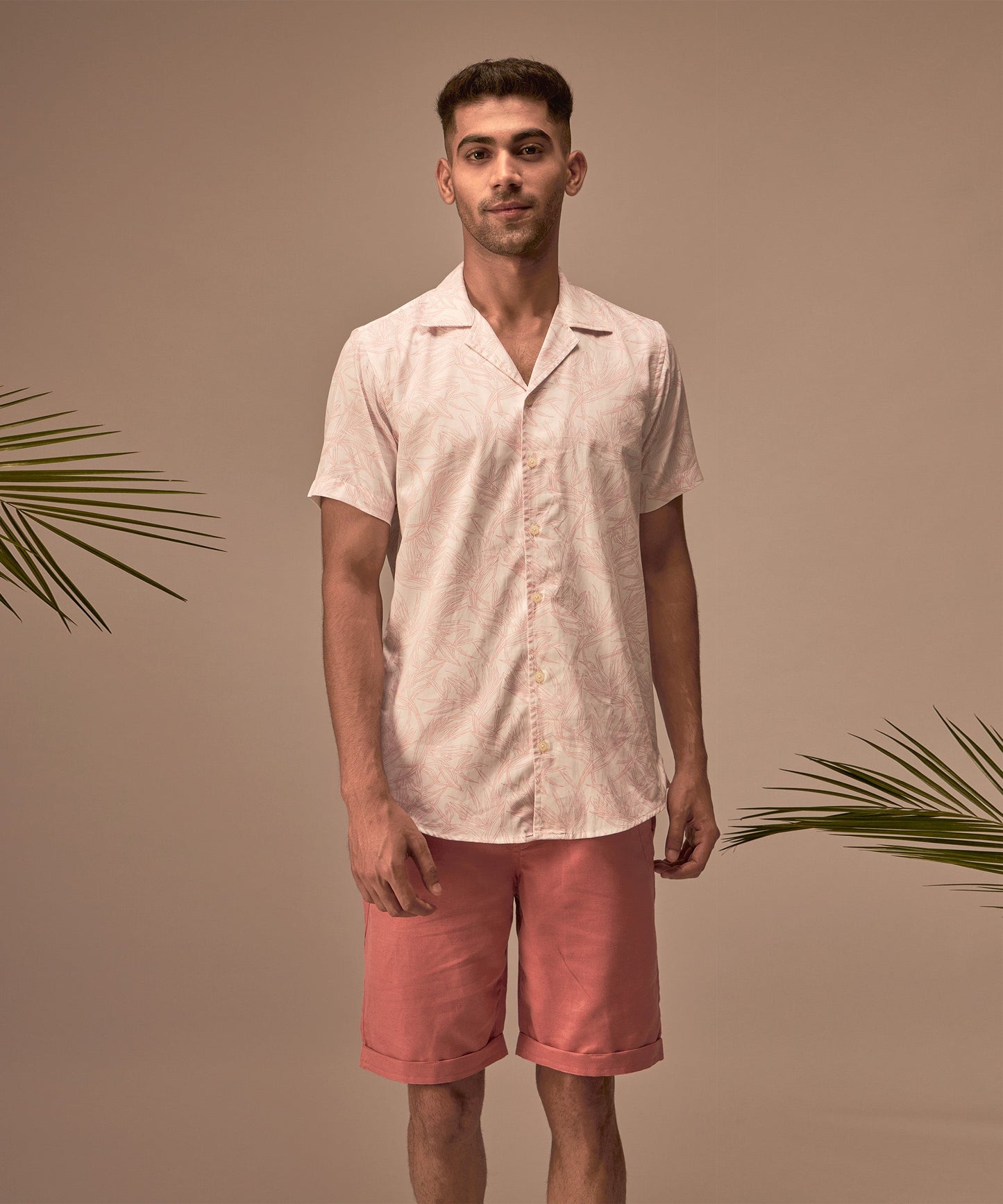 Red Leaf Print Shirt