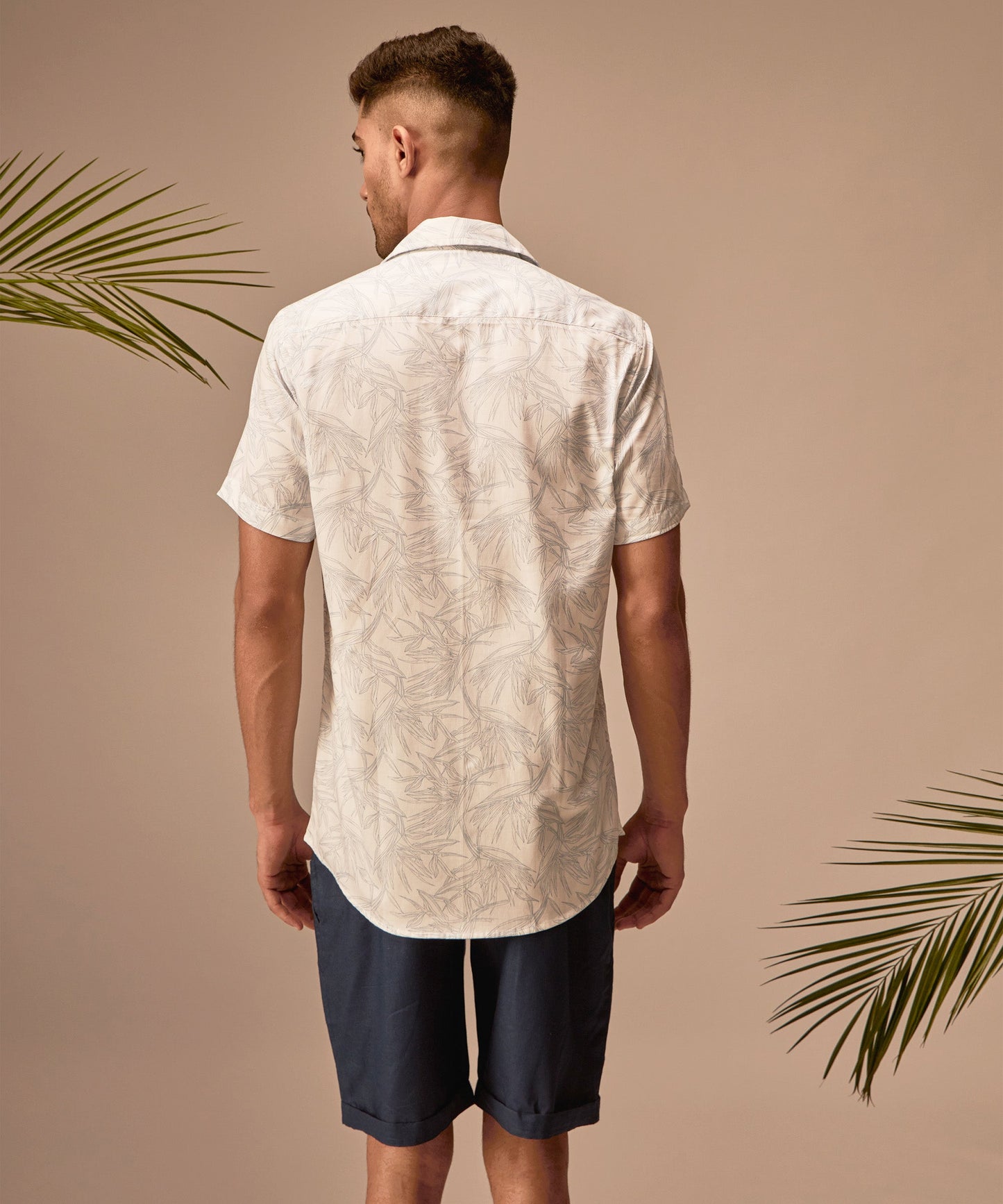 Blue Leaf Print Shirt