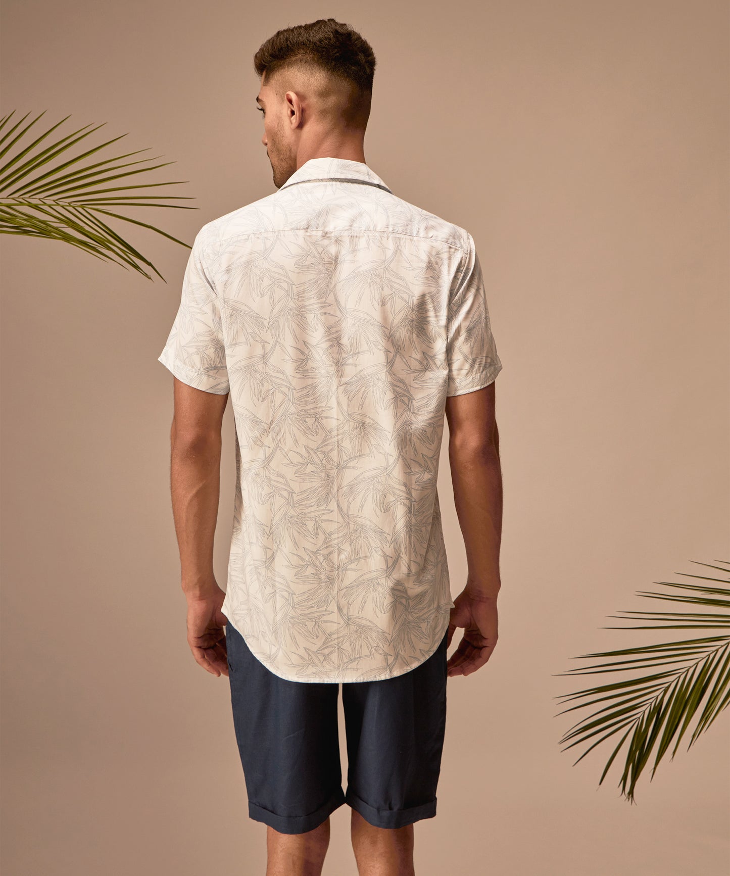 Blue Leaf Print Shirt