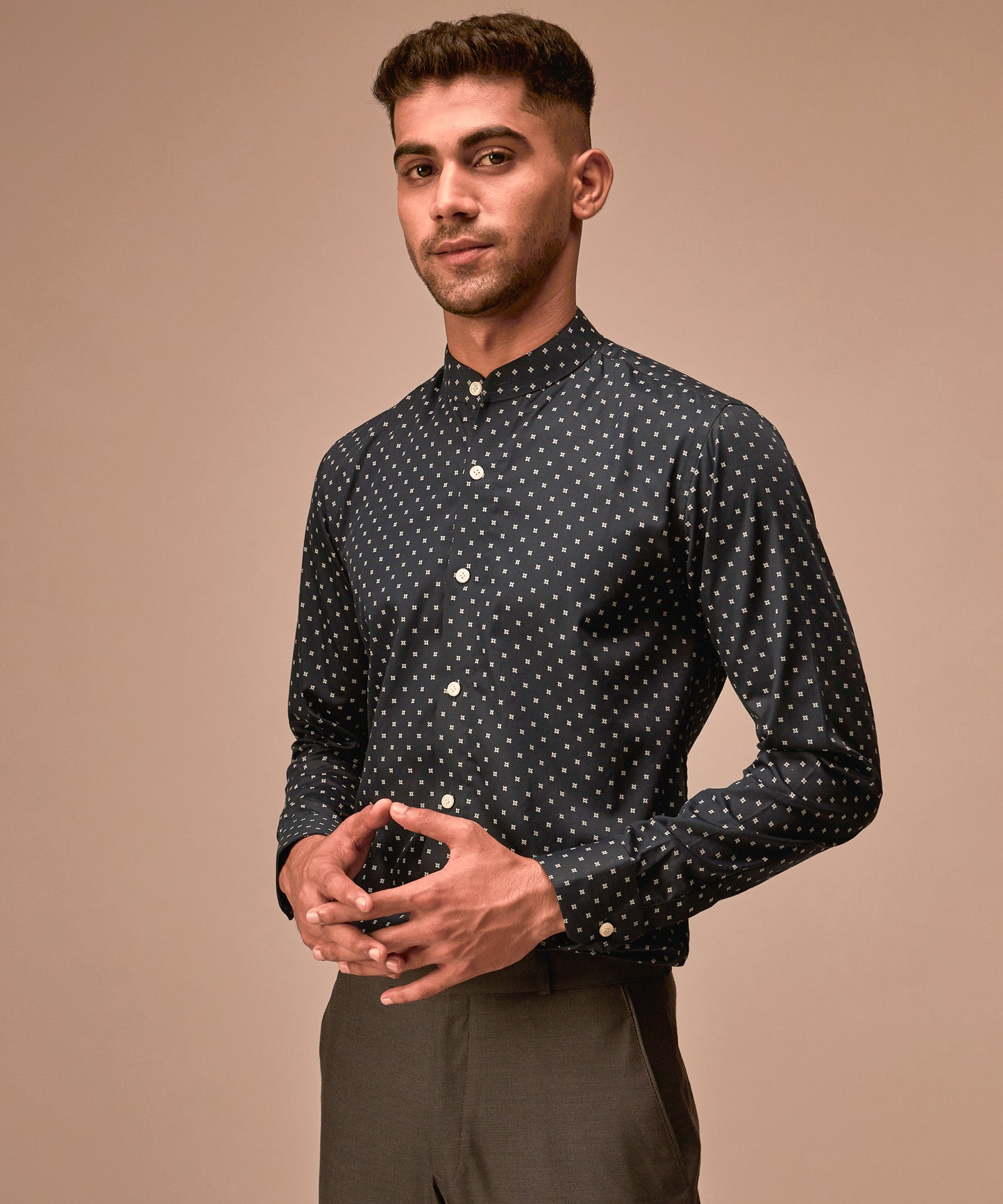 Space Blue Patterned Shirt