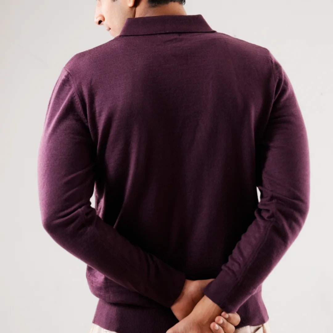 Autumn Pullover Shirt - Full Sleeves - Wine