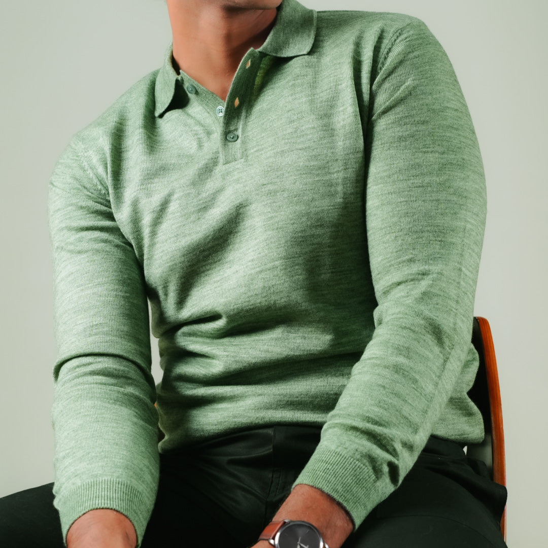 Autumn Pullover Shirt - Full Sleeves - Green