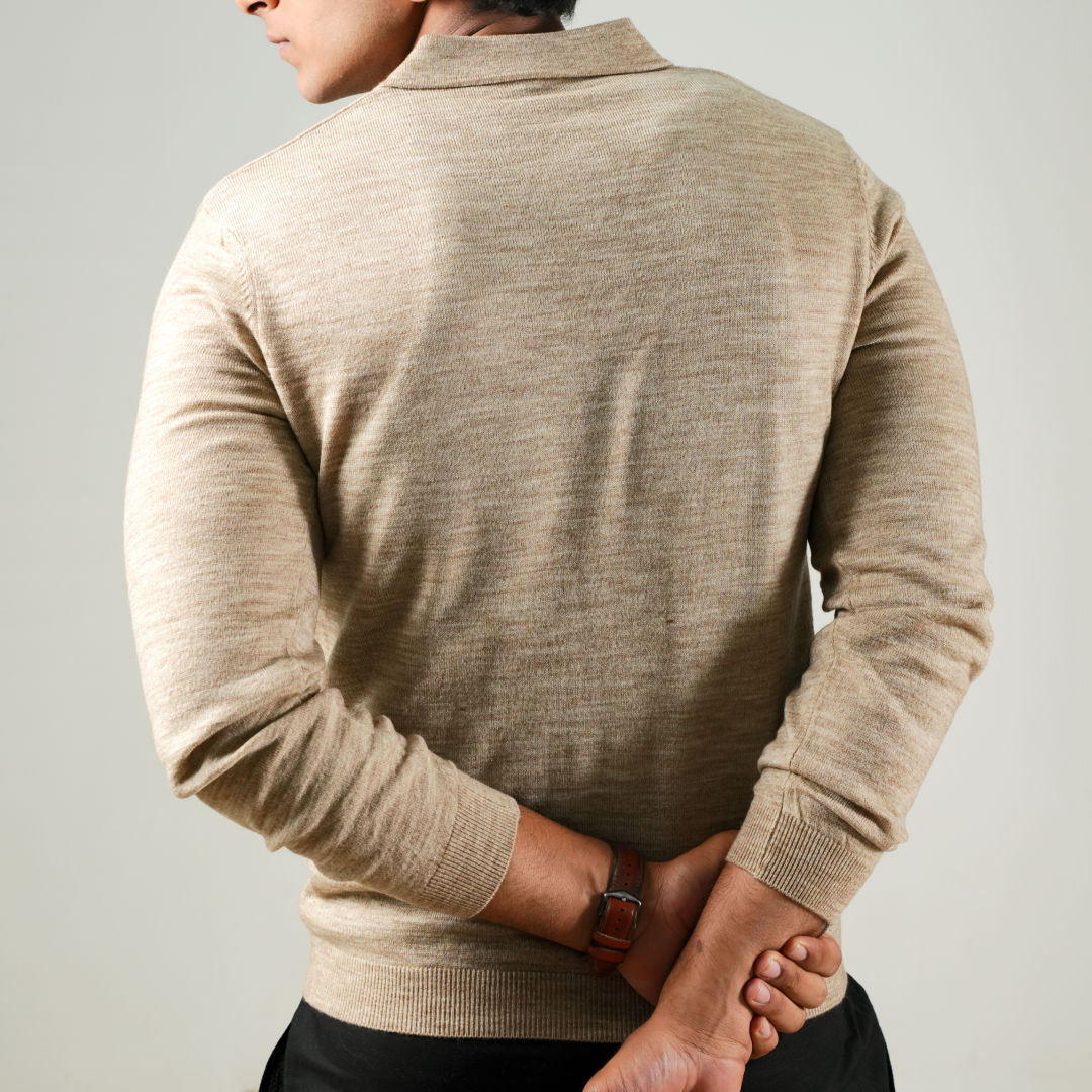 Autumn Pullover Shirt - Full Sleeves - Beige