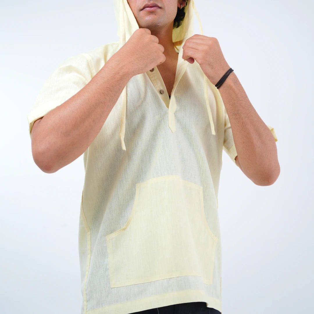 Summer Popover Hoodie - Lime Yellow