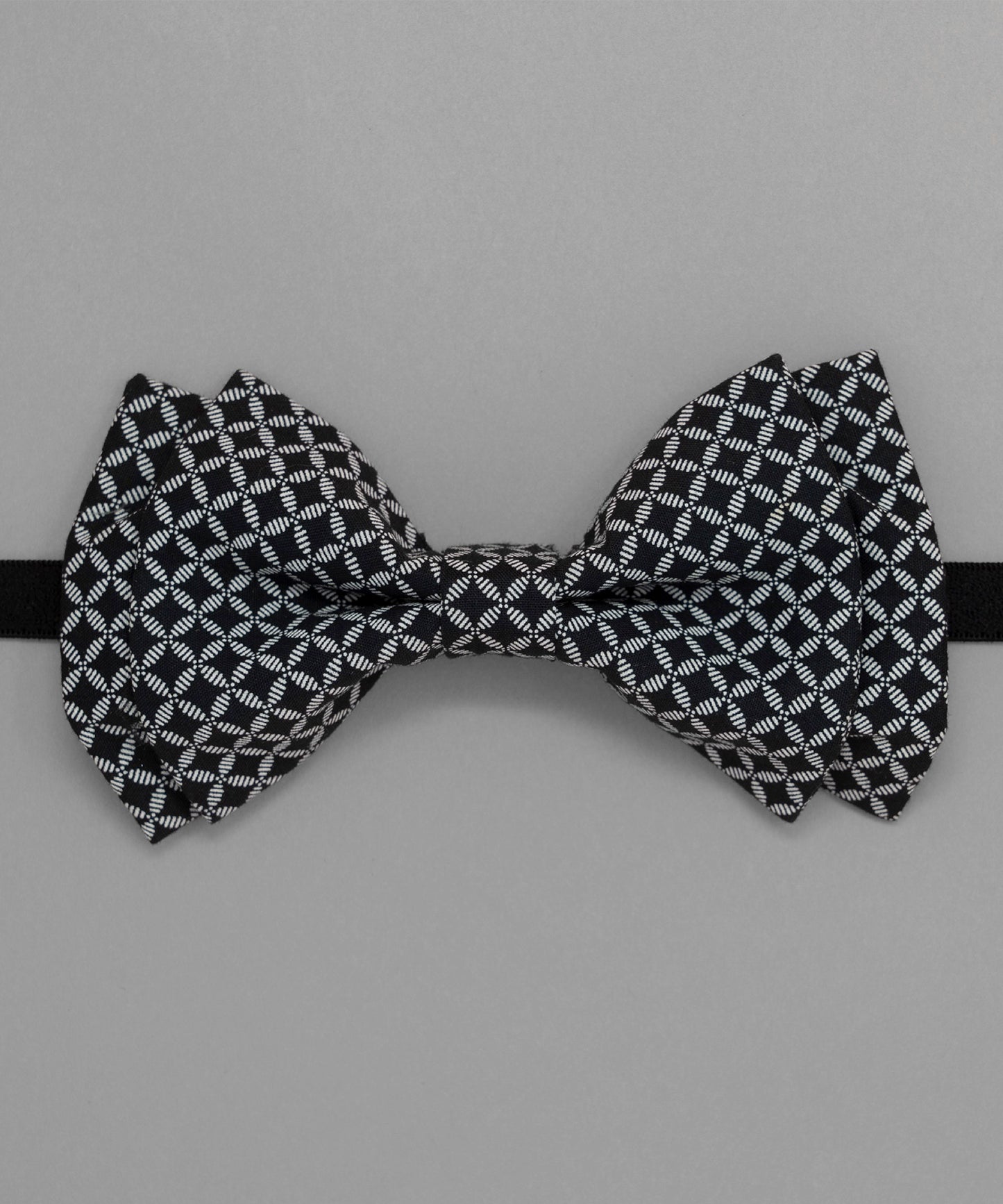 Monochrome Black Geometric Bowtie