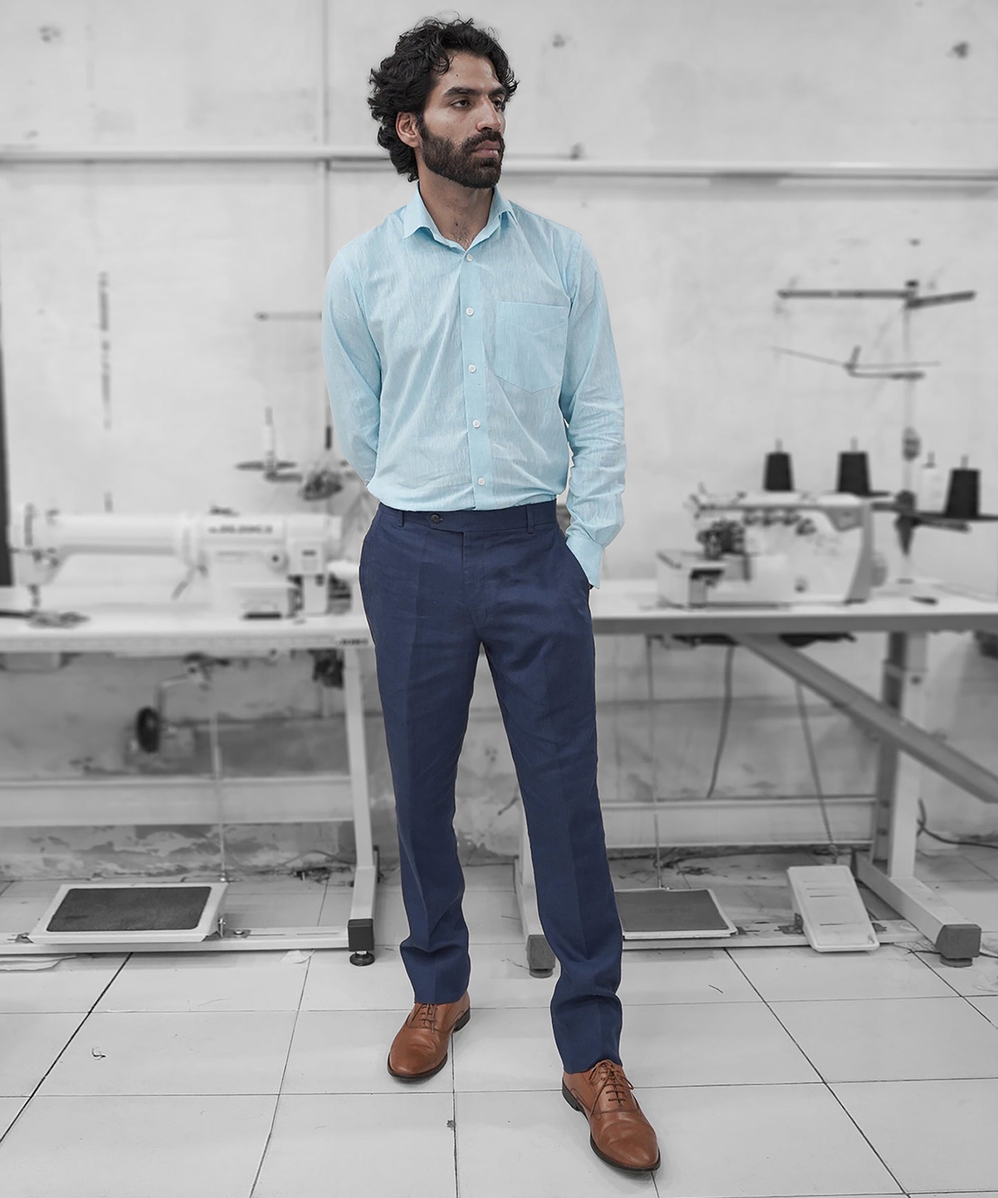 Powder Blue Linen