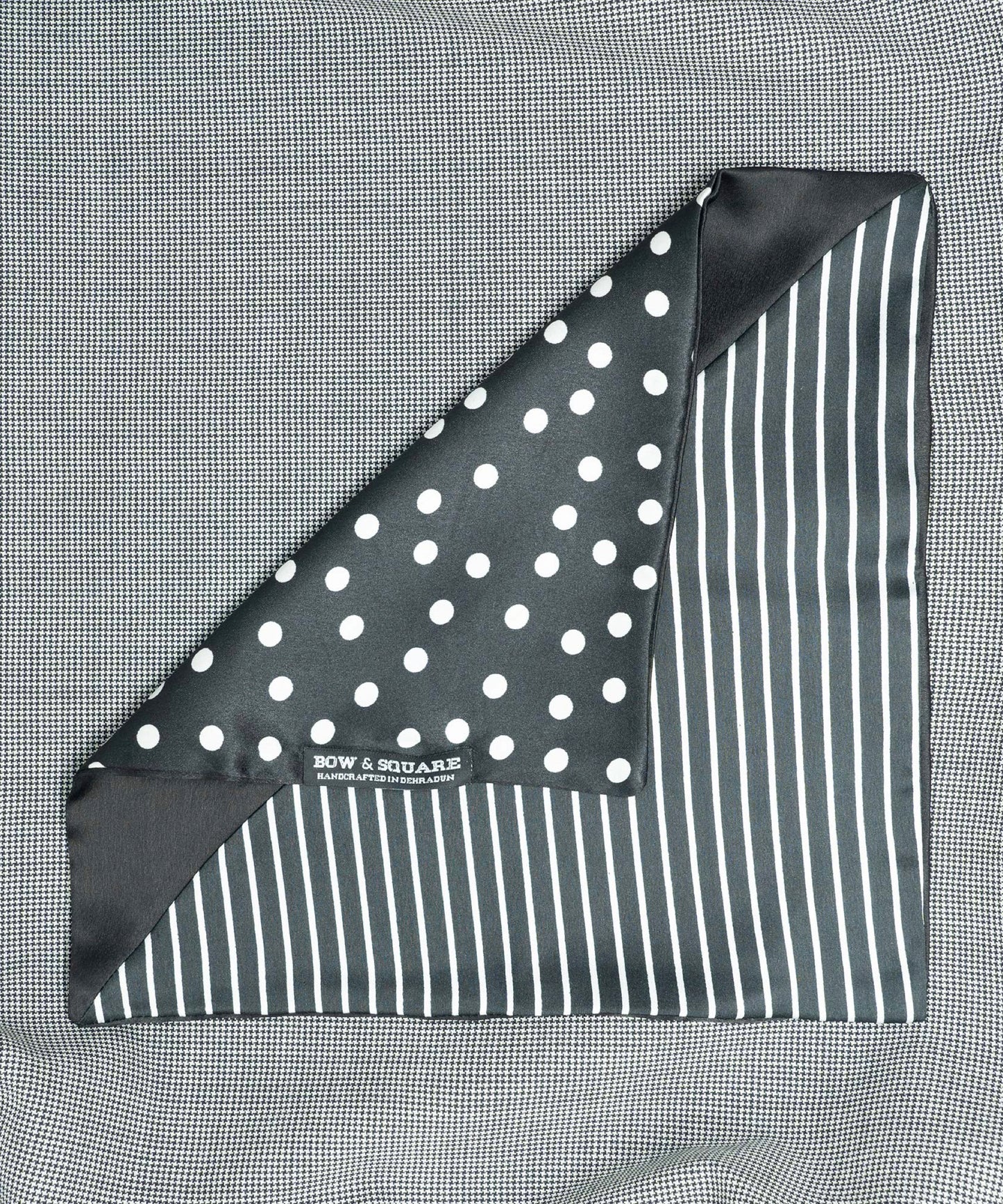 Monochrome Black Pocket Square