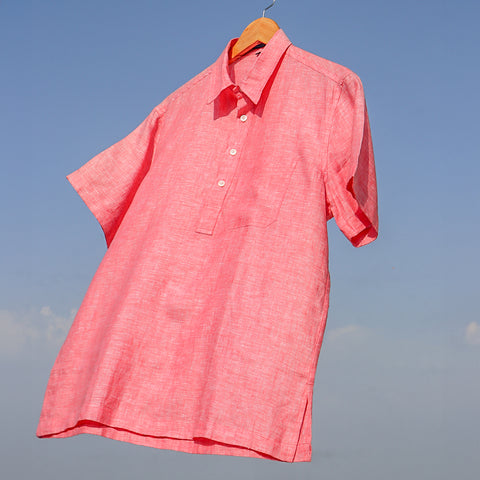 Coral Pink Popover Kurta x Shirt