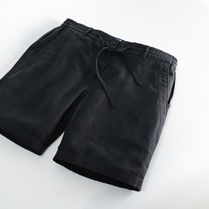 Black - Charcoal Cotton Linen Shorts
