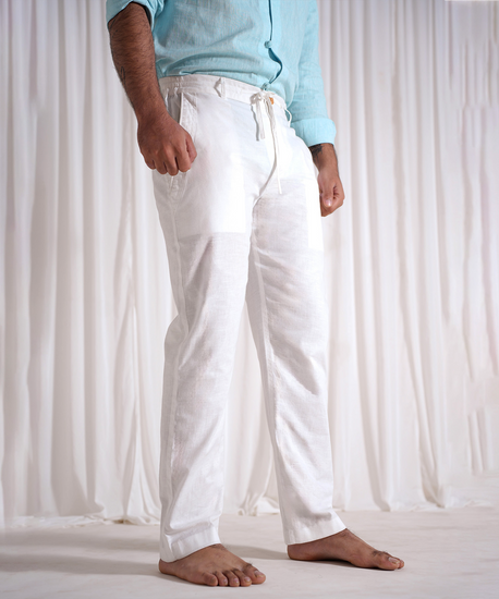 Men's pants ivory white XS|Custom Made Pants - Online in India | Bow ...
