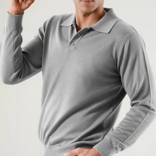 Autumn Pullover Shirt - Full Sleeves - Grey