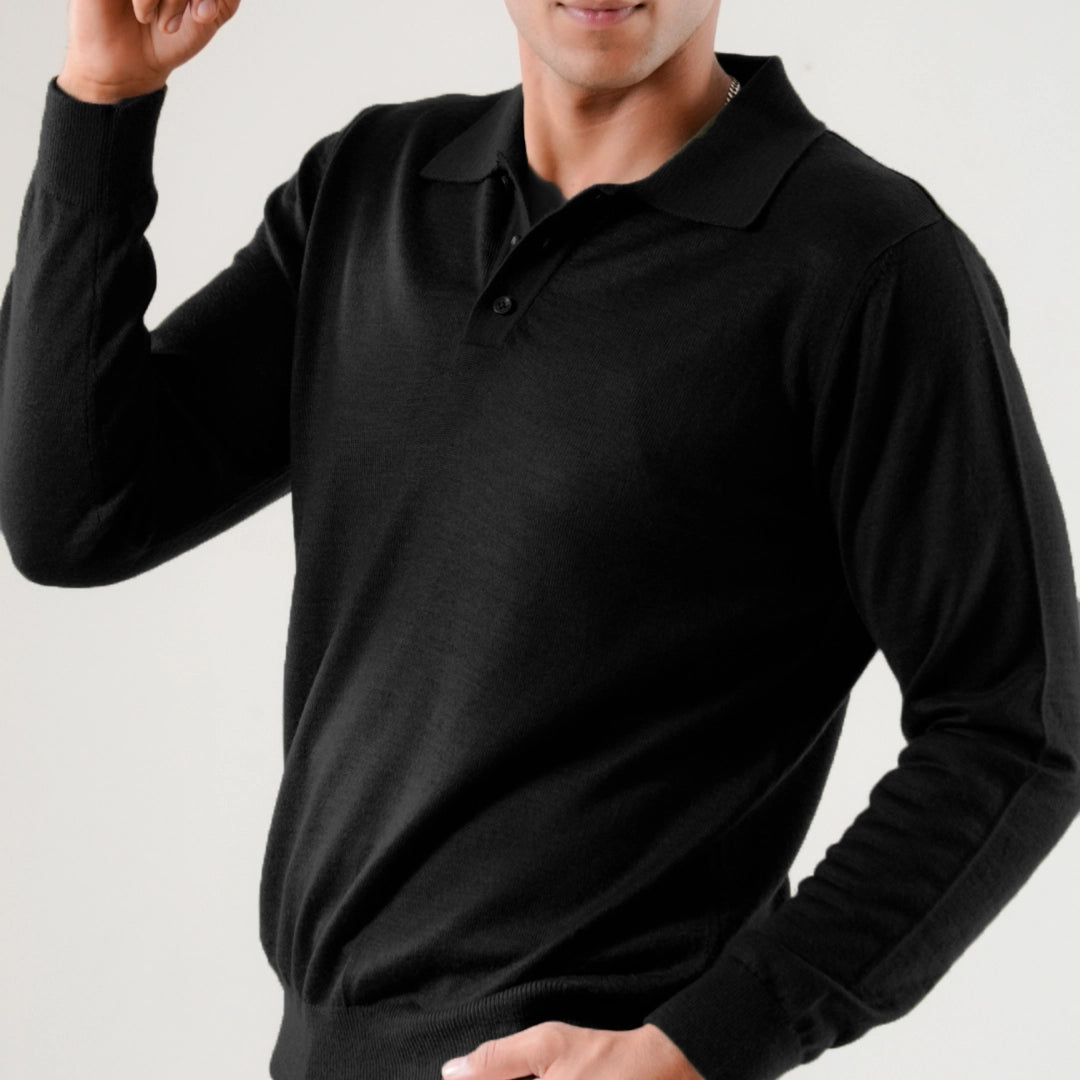 Autumn Pullover Shirt - Full Sleeves - Black