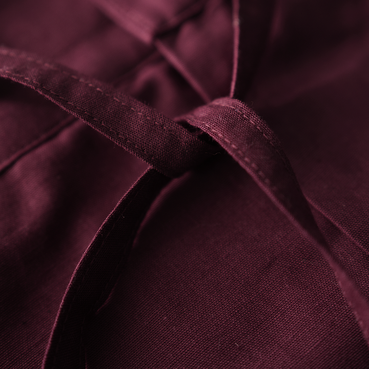 Wine Cotton Linen Shorts