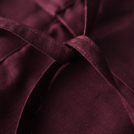 Wine Cotton Linen Shorts