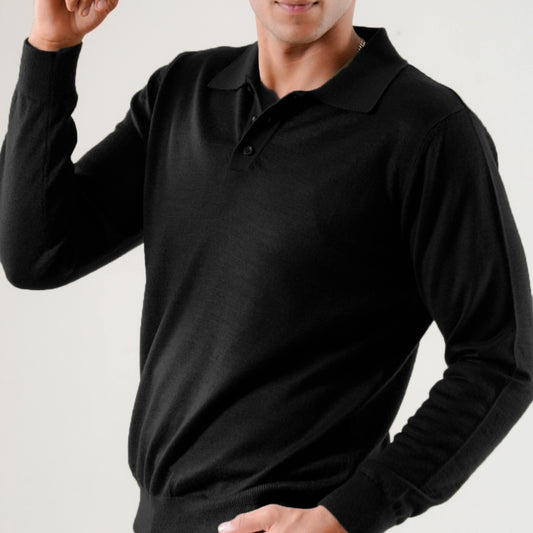 Autumn Pullover Shirt - Full Sleeves - Black