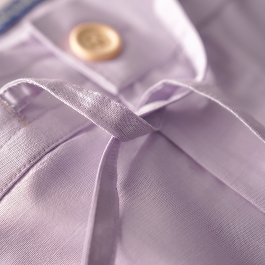 Mauve Cotton Linen Shorts