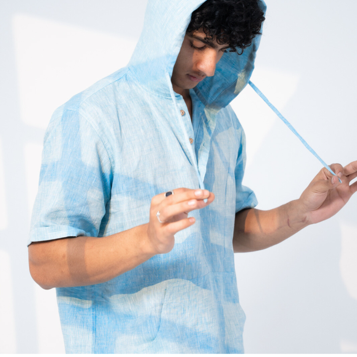 Summer Popover Hoodie - Powder Blue