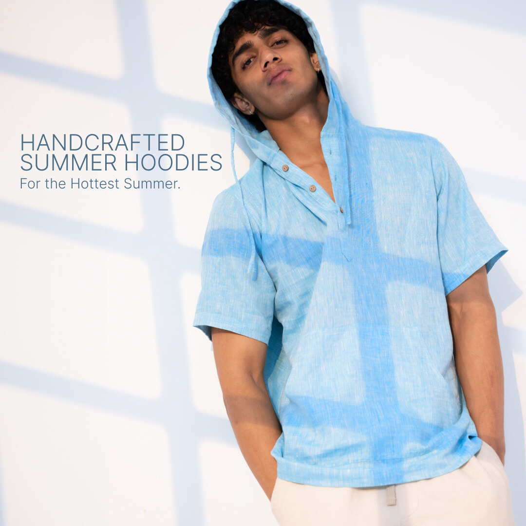 Summer Popover Hoodie - Powder Blue