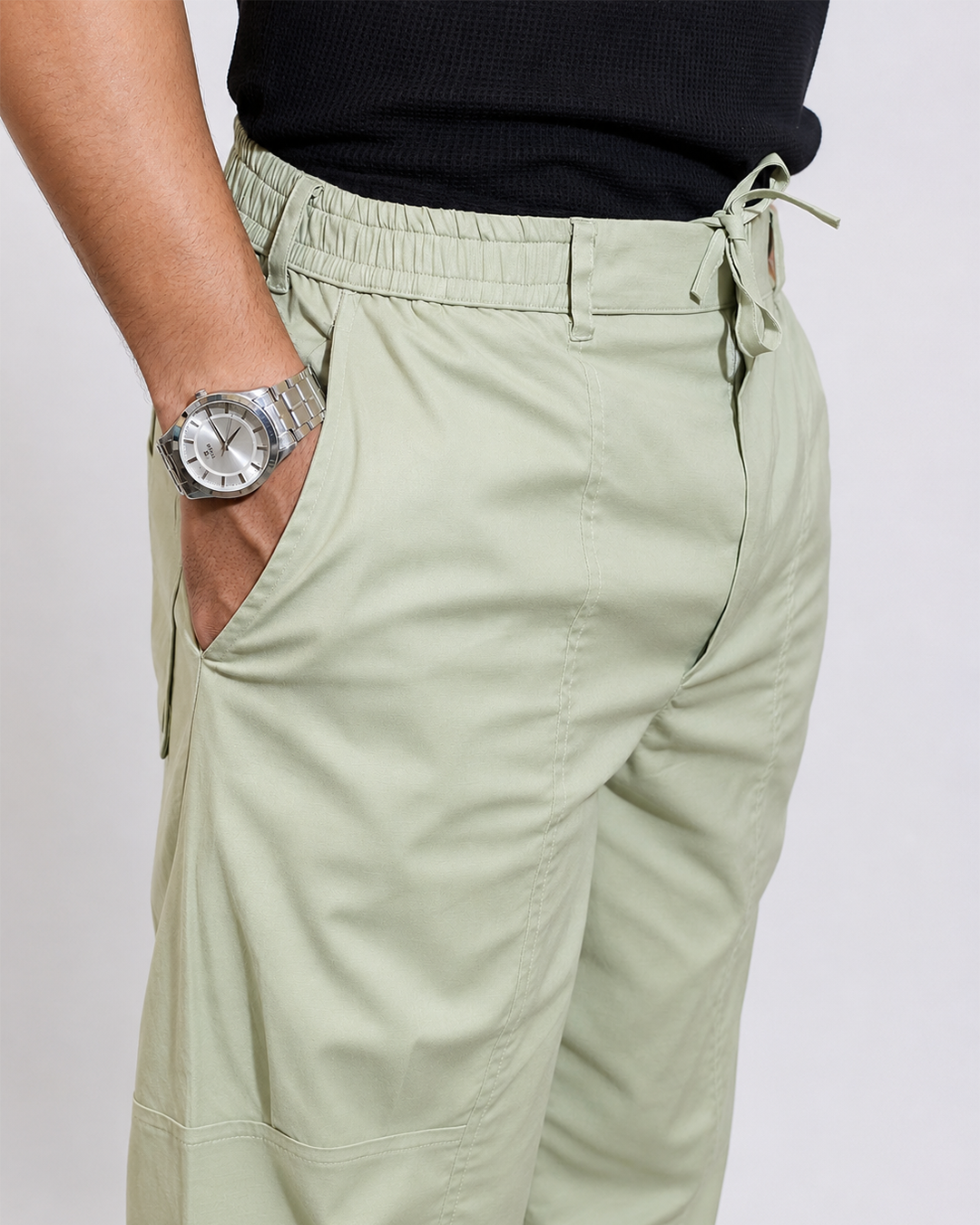 CHINOS X PYJAMAS - Pistachio 100% Cotton