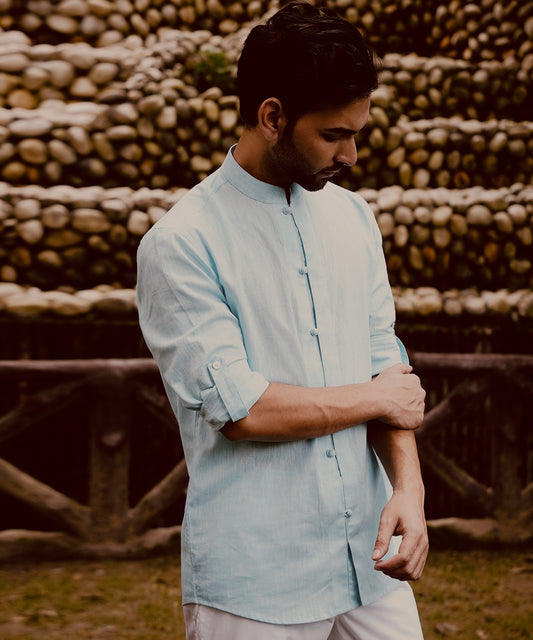 Sapphire Cotton Linen Shirt