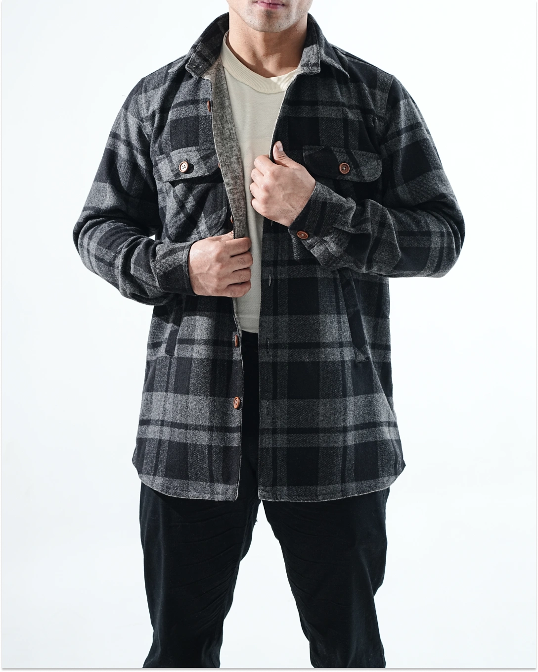 Shirt X Jacket-  Black