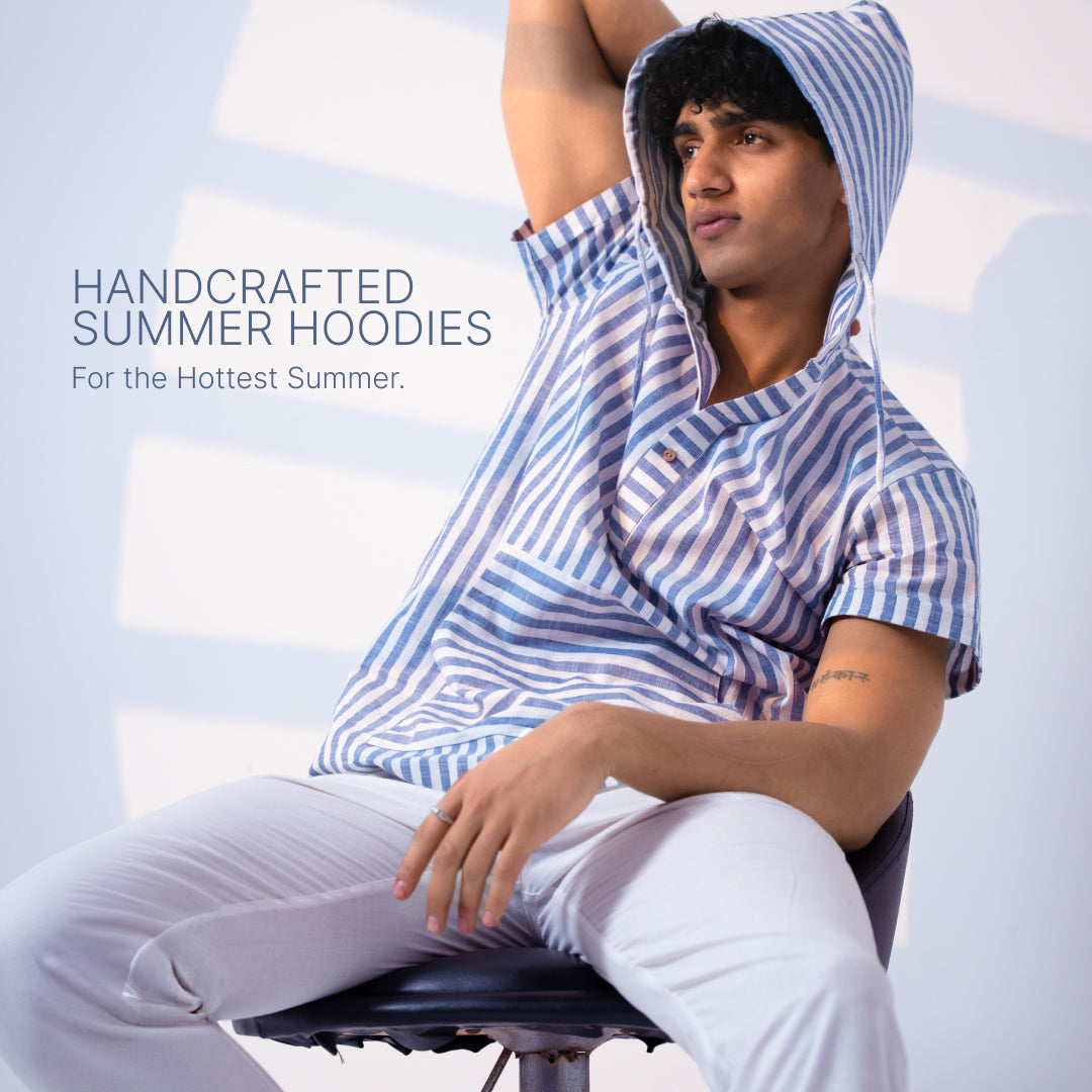 Summer Popover Hoodie - Blue