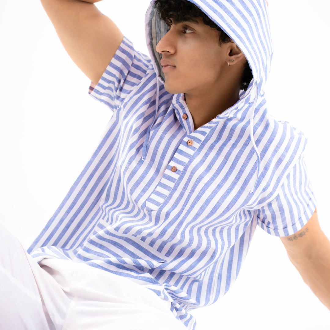 Summer Popover Hoodie - Blue