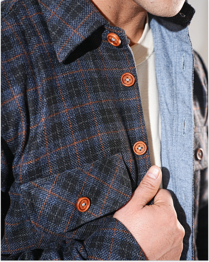 Shirt X Jacket-  Blue Check