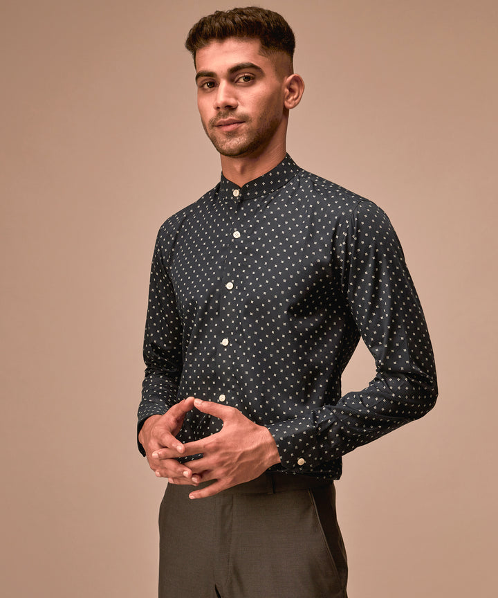 Space Blue Patterned Shirt