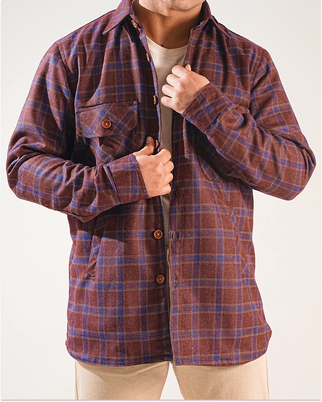Shirt X Jacket-  Brown Check