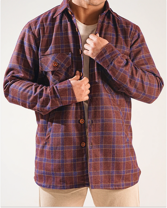 Shirt X Jacket-  Brown Check