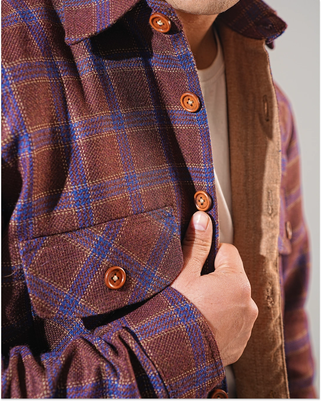 Shirt X Jacket-  Brown Check