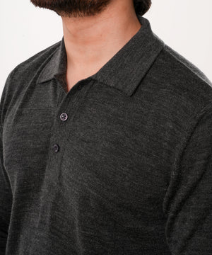Charcoal Grey - Autumn Pullover Shirt - Full Sleeves - Charcoal Grey