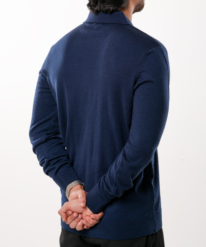 Autumn Pullover Shirt - Full Sleeves - Navy Blue