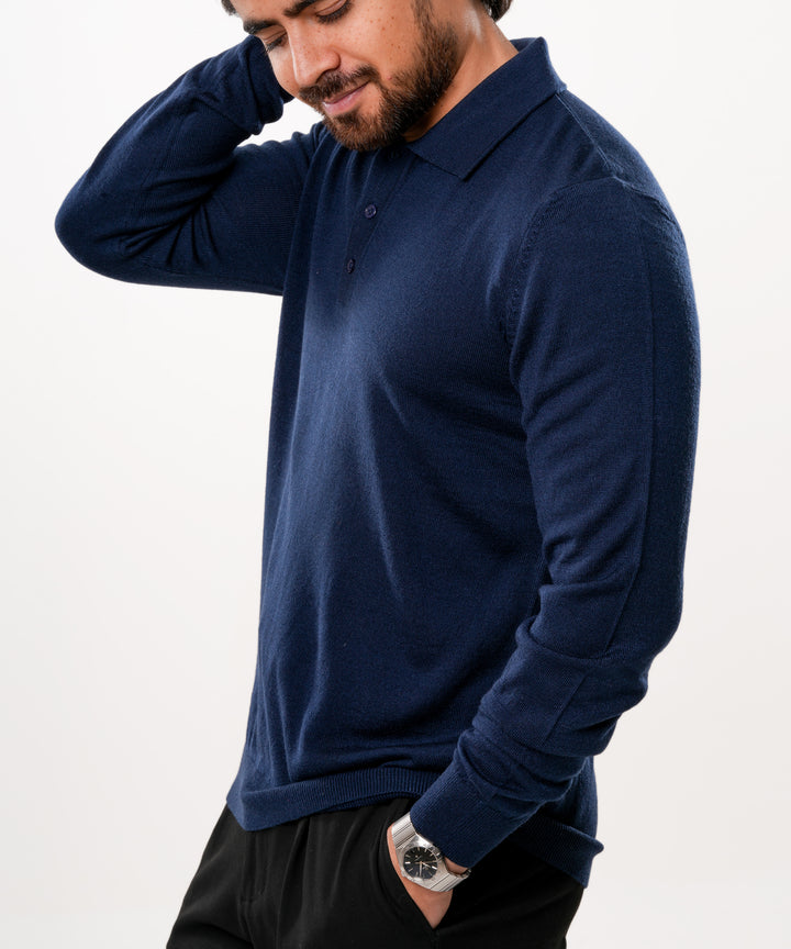 Autumn Pullover Shirt - Full Sleeves - Navy Blue