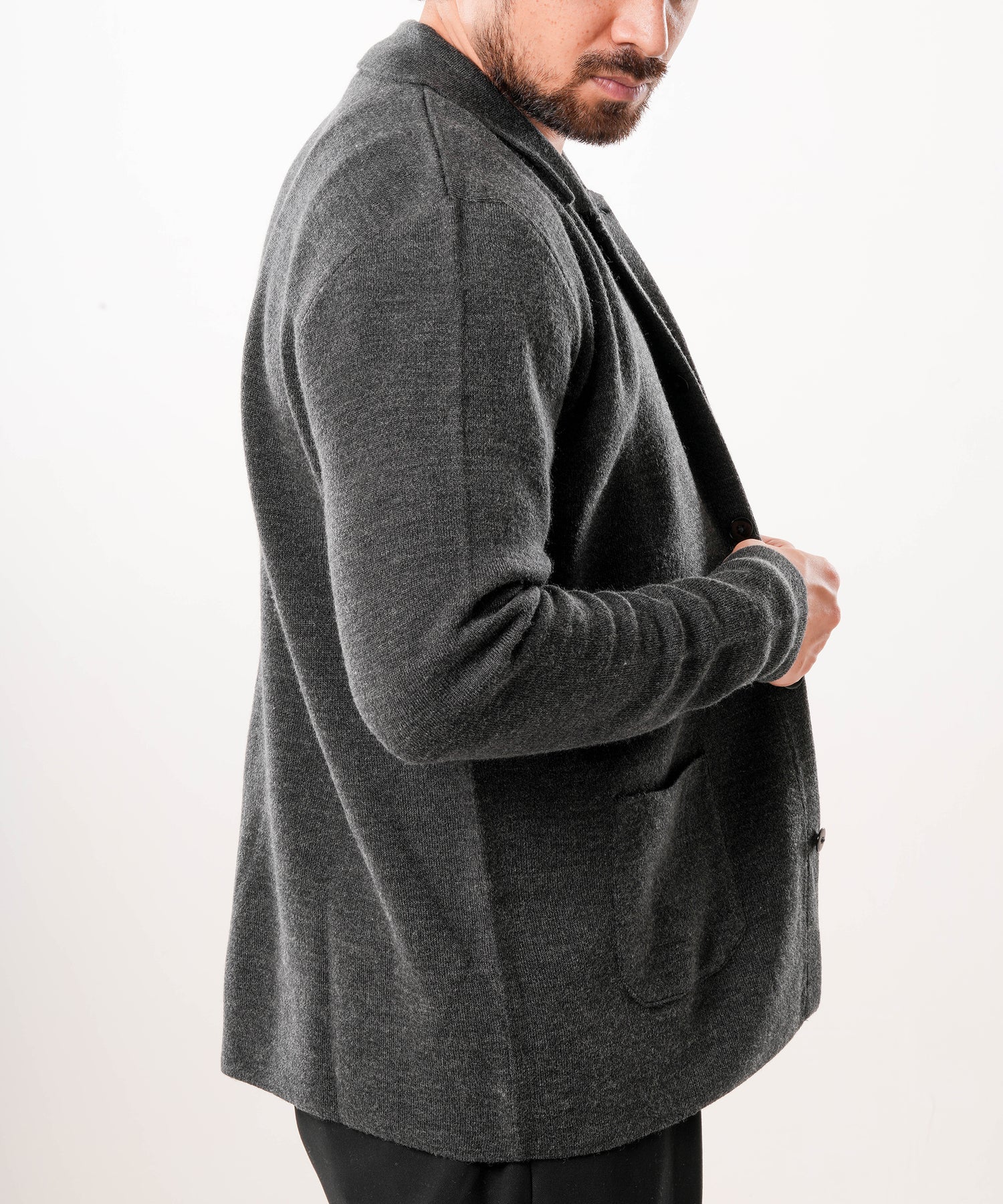 Knitted Jacket - Charcoal Grey
