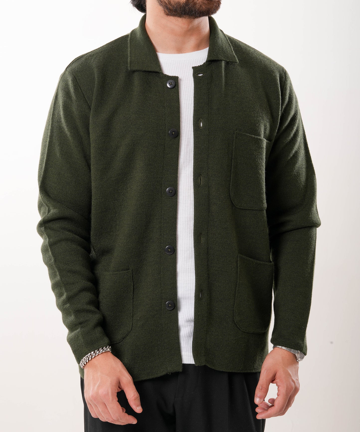 Knitted Jacket - Olive Green