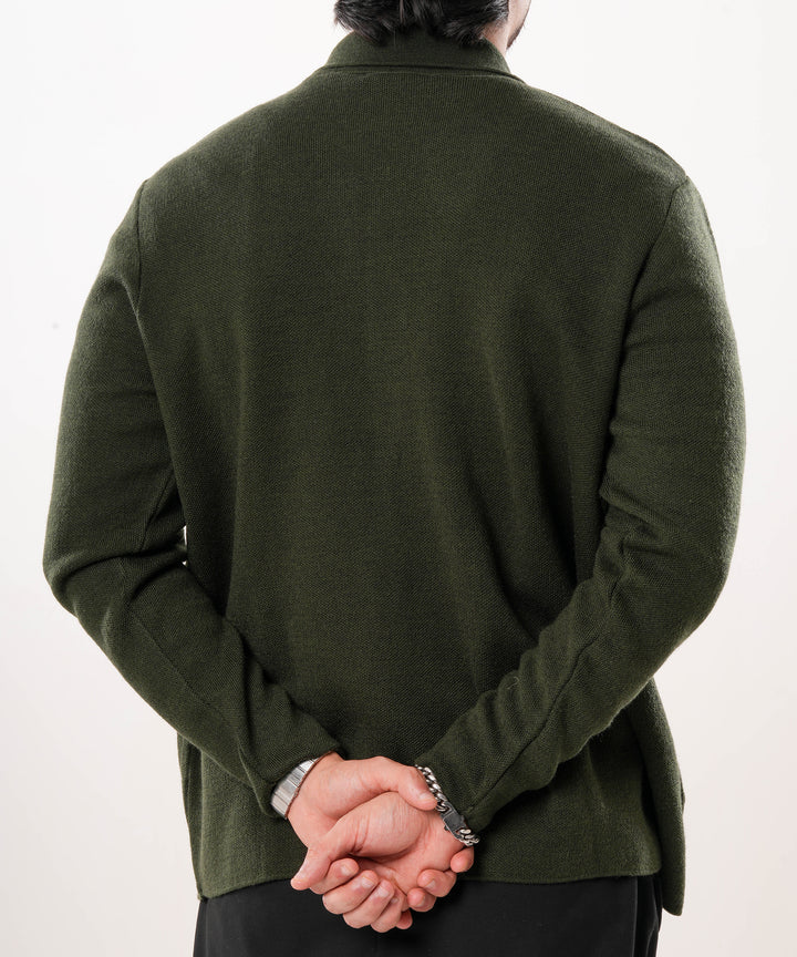 Knitted Jacket - Olive Green