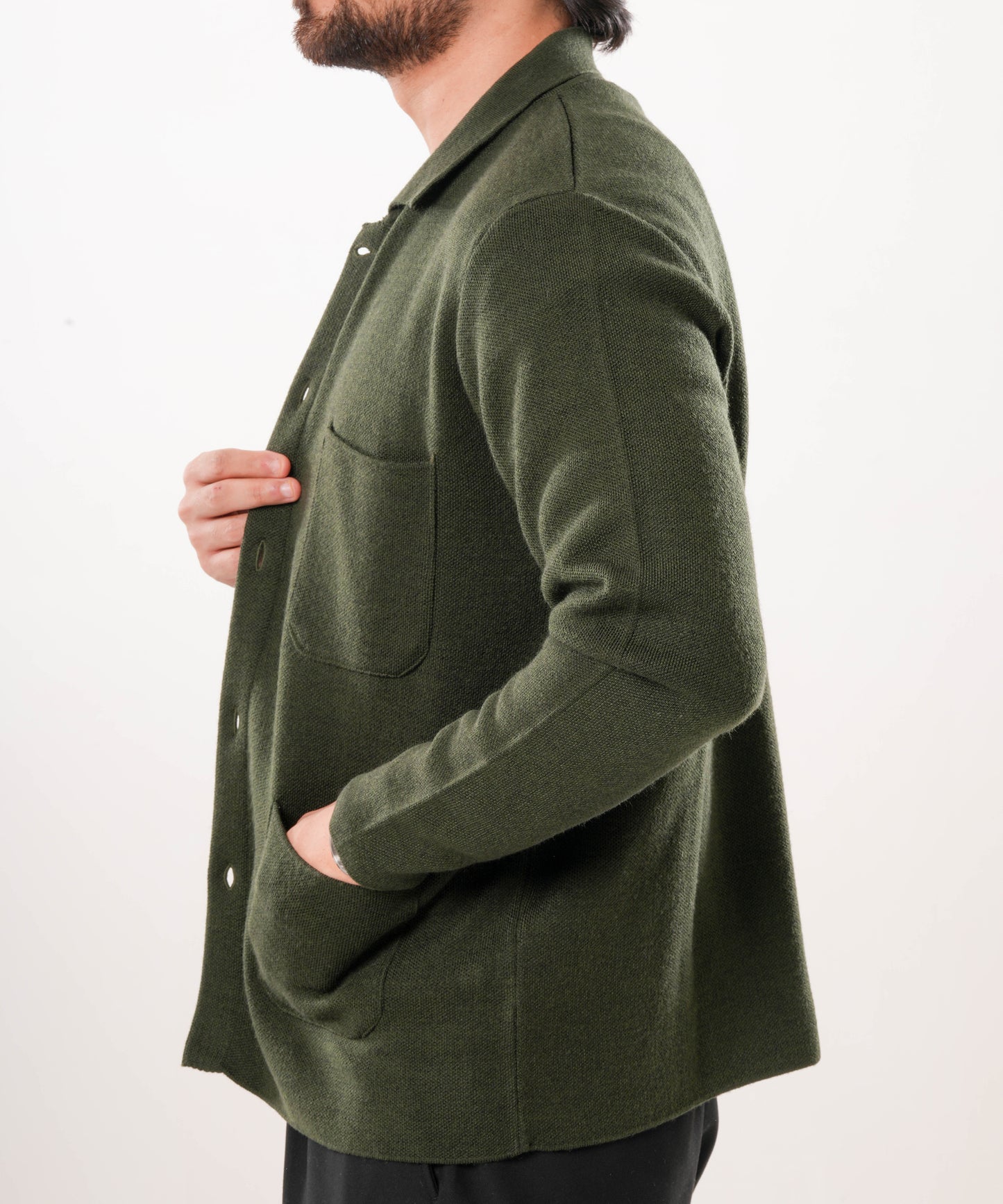 Knitted Jacket - Olive Green