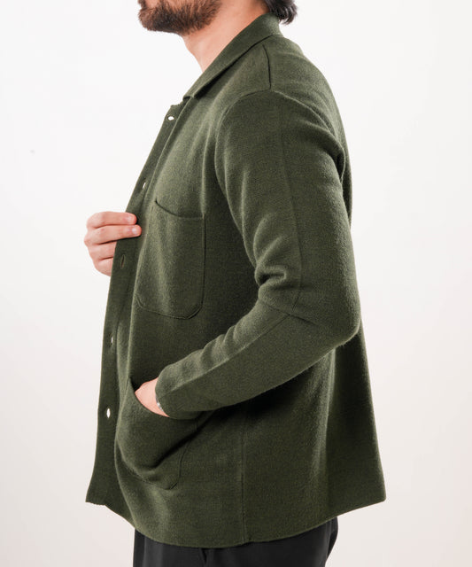Knitted Jacket - Olive Green