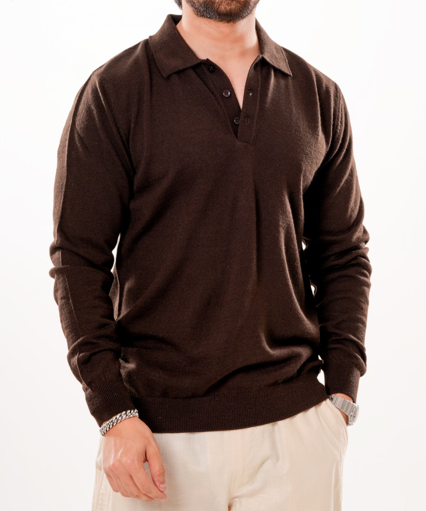 Autumn Pullover Shirt - Full Sleeves - Brown